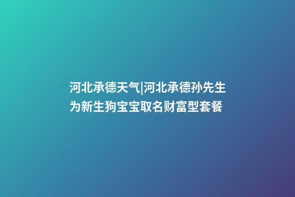河北承德天气|河北承德孙先生为新生狗宝宝取名财富型套餐-第1张-公司起名-玄机派